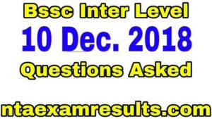 bssc-inter-level-10-december-questions
