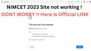 NIMCET 2023 Site not working solution